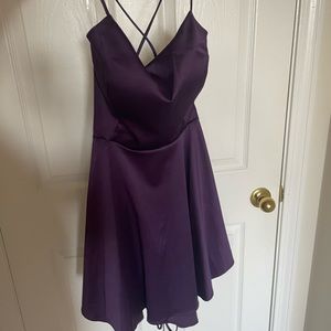 Purple formal short stappy back  dress size L